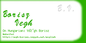 borisz vegh business card